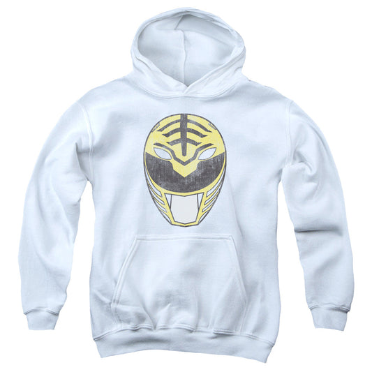 Power Rangers White Ranger Mask Kids Youth Hoodie White Officially Licensed