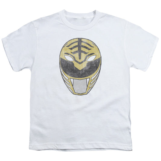 Power Rangers White Ranger Mask Kids Youth T Shirt White Officially Licensed
