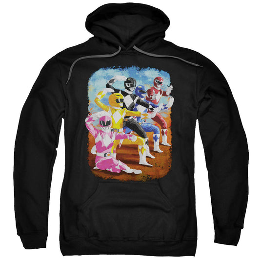 Power Rangers Impressionist Rangers Mens Hoodie Black Officially Licensed