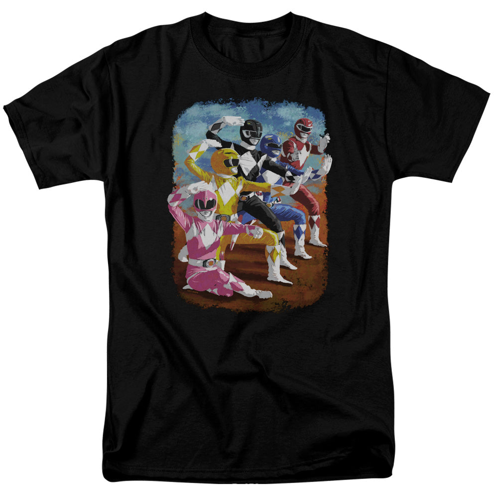 Power Rangers Impressionist Rangers Mens T Shirt Black Officially Licensed