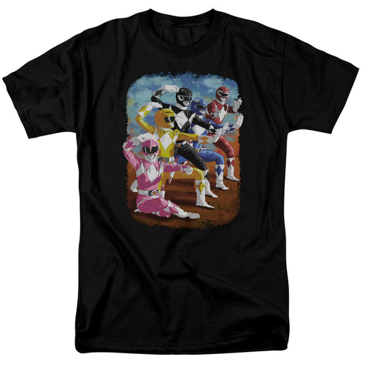 Power Rangers Impressionist Rangers Mens T Shirt Black Officially Licensed