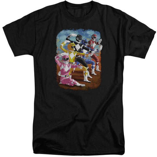 Power Rangers Impressionist Rangers Mens Tall T Shirt Black Officially Licensed