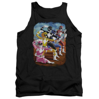 Power Rangers Impressionist Rangers Mens Tank Top Shirt Black Officially Licensed