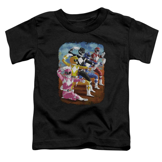 Power Rangers Impressionist Rangers Toddler Kids Youth T Shirt Black Officially Licensed