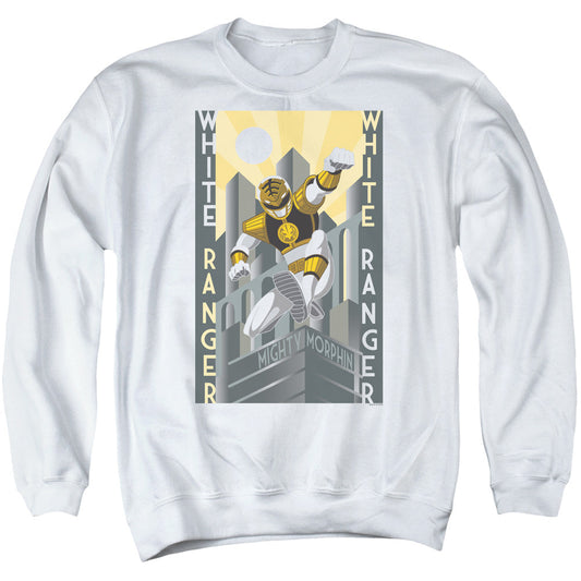 Power Rangers White Ranger Duo Mens Crewneck Sweatshirt White Officially Licensed