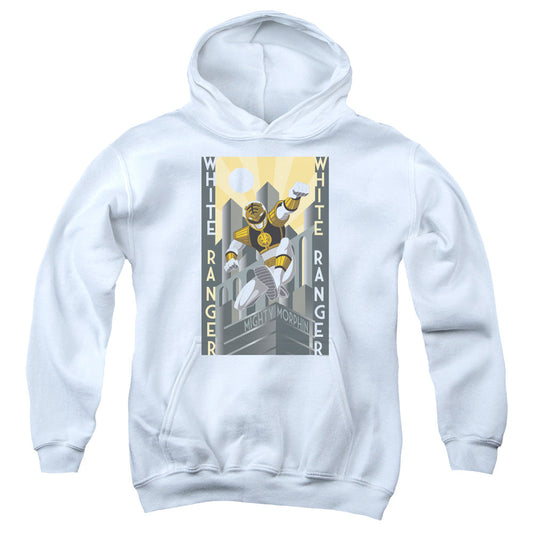 Power Rangers White Ranger Duo Kids Youth Hoodie White Officially Licensed