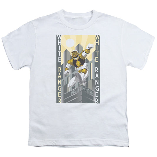 Power Rangers White Ranger Duo Kids Youth T Shirt White Officially Licensed