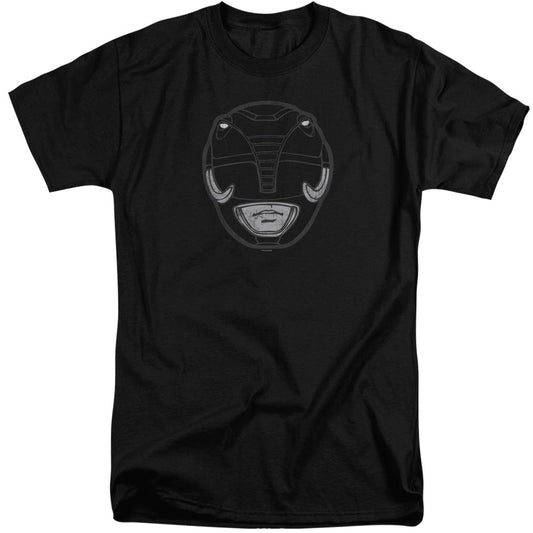 Power Rangers Black Ranger Mask Mens Tall T Shirt Black Officially Licensed