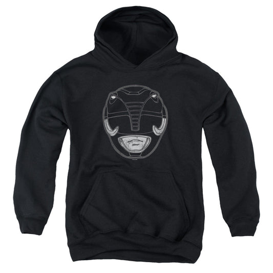 Power Rangers Black Ranger Mask Kids Youth Hoodie Black Officially Licensed