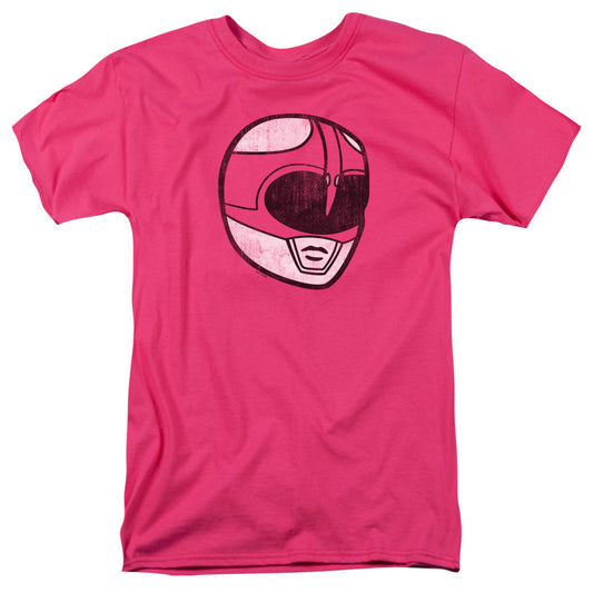 Power Rangers Pink Ranger Mask Mens T Shirt Hot Pink Officially Licensed