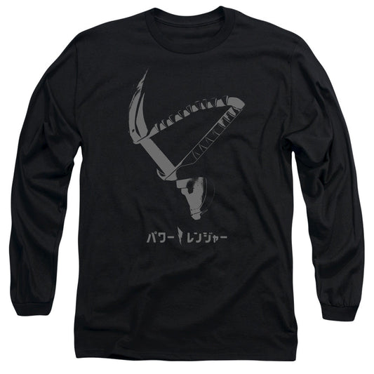 Power Rangers Helmet Mens Long Sleeve Shirt Black Officially Licensed