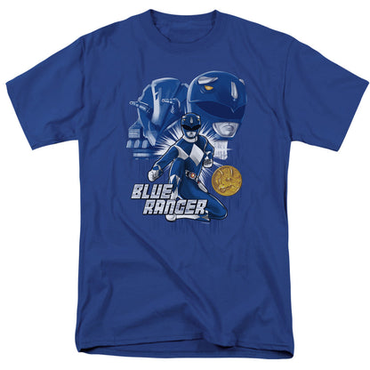 Power Rangers Blue Ranger Mens T Shirt Royal Blue Officially Licensed