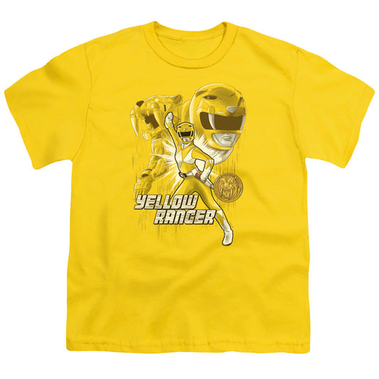 Power Rangers Yellow Ranger Kids Youth T Shirt Yellow Officially Licensed