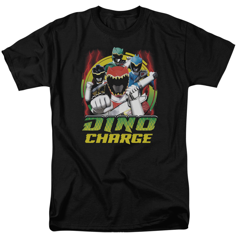 Power Rangers Dino Lightning Mens T Shirt Black Officially Licensed