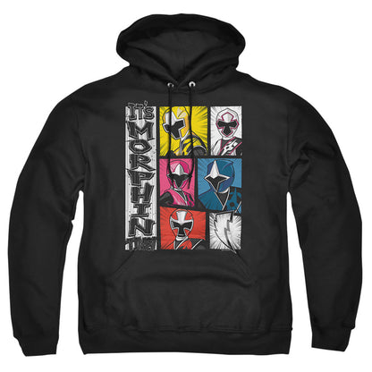 Power Rangers Its Morphin Time Mens Hoodie Black Officially Licensed