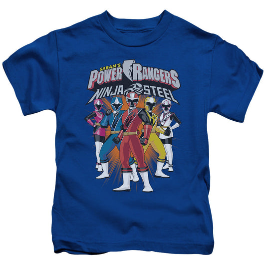 Power Rangers Team Lineup Juvenile Kids Youth T Shirt Royal Blue Officially Licensed