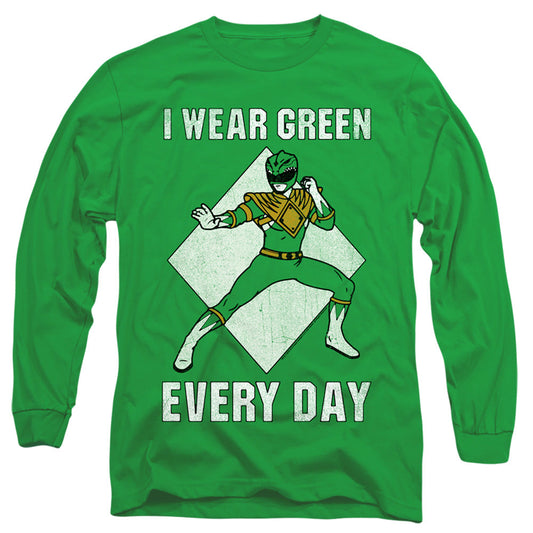 Power Rangers Always Green Mens Long Sleeve Shirt Kelly Green Officially Licensed