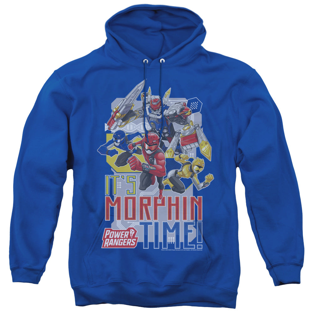 Power Rangers Morphin Time Mens Hoodie Royal Blue Officially Licensed