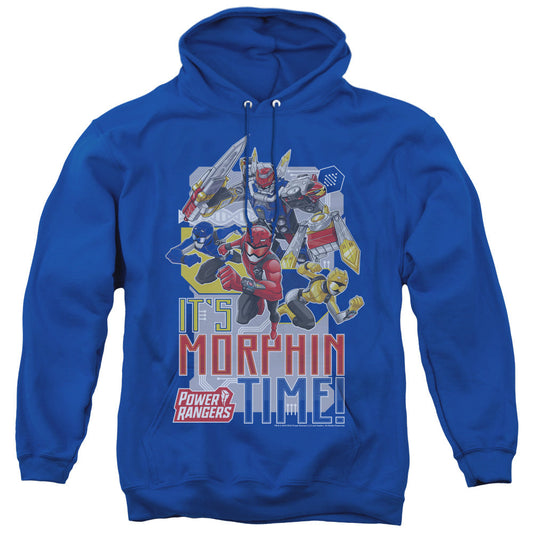 Power Rangers Morphin Time Mens Hoodie Royal Blue Officially Licensed