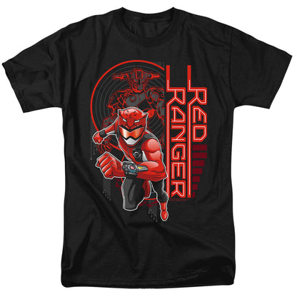 Power Rangers Red Ranger Mens T Shirt Black Officially Licensed