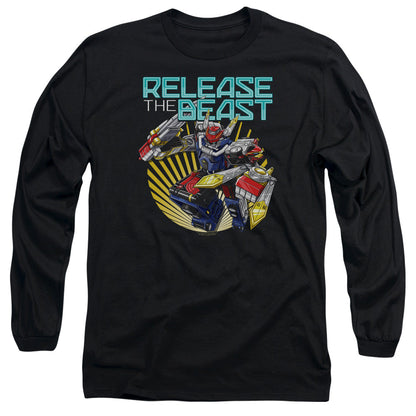Power Rangers Beast Release Mens Long Sleeve Shirt Black Officially Licensed