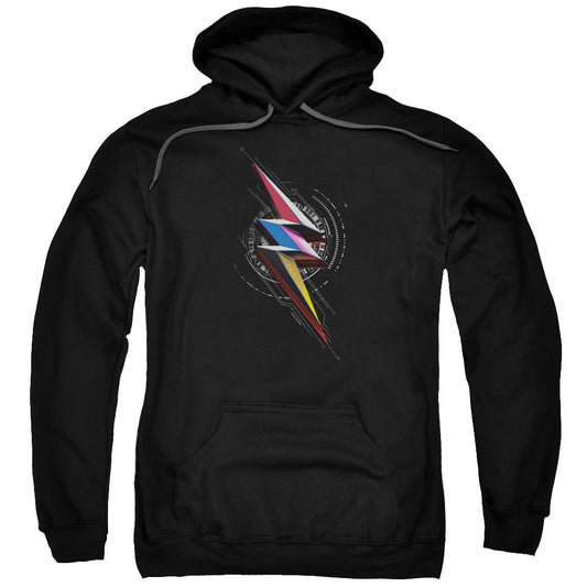 Power Rangers Bolt Sigil Mens Hoodie Black Officially Licensed