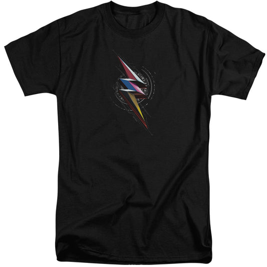 Power Rangers Bolt Sigil Mens Tall T Shirt Black Officially Licensed