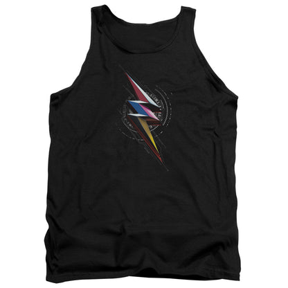 Power Rangers Bolt Sigil Mens Tank Top Shirt Black Officially Licensed
