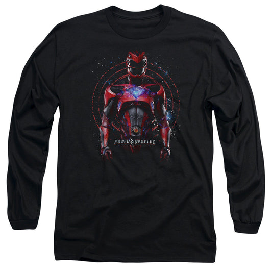 Power Rangers Red Ranger Mens Long Sleeve Shirt Black Officially Licensed
