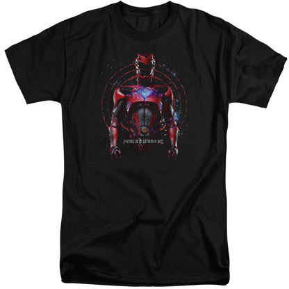 Power Rangers Red Ranger Mens Tall T Shirt Black Officially Licensed