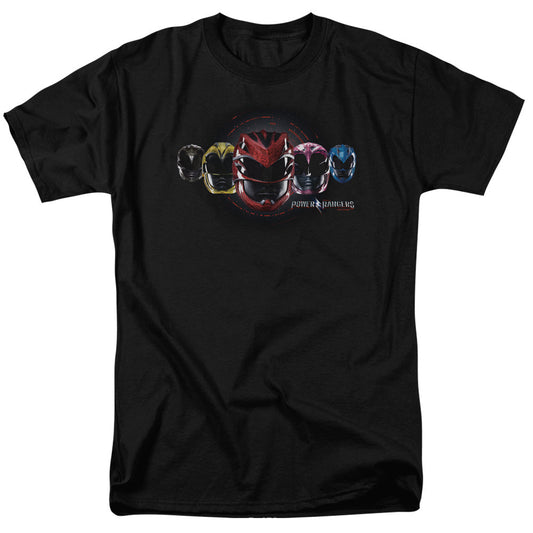 Power Rangers Head Group Mens T Shirt Black Officially Licensed