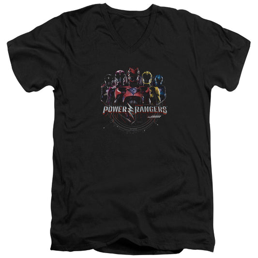 Power Rangers Ranger Circuitry Mens Slim Fit V-Neck T Shirt Black Officially Licensed