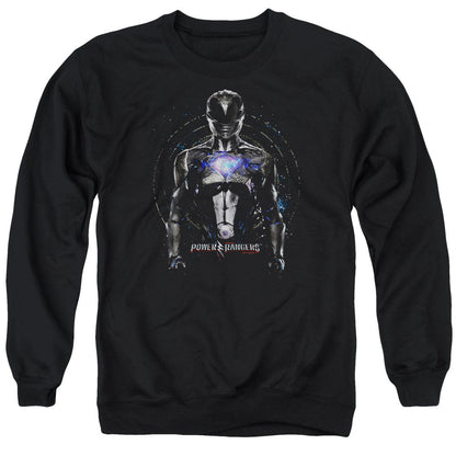 Power Rangers Black Ranger Mens Crewneck Sweatshirt Black Officially Licensed