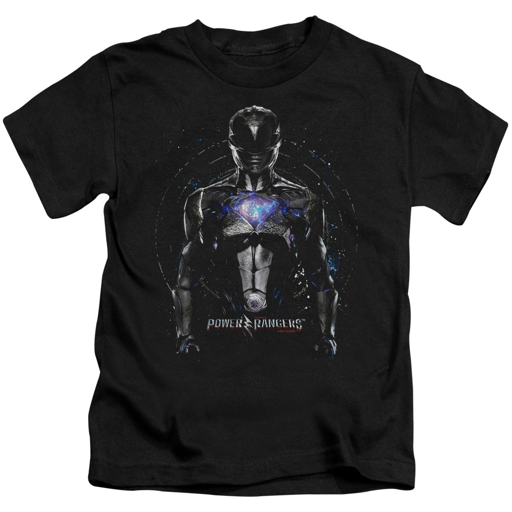 Power Rangers Black Ranger Juvenile Kids Youth T Shirt Black Officially Licensed