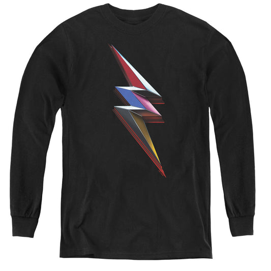 Power Rangers Movie Bolt Long Sleeve Kids Youth T Shirt Black Officially Licensed
