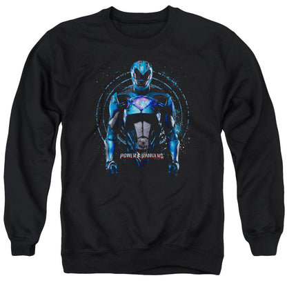 Power Rangers Blue Ranger Mens Crewneck Sweatshirt Black Officially Licensed