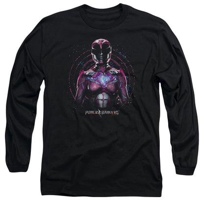 Power Rangers Pink Ranger Mens Long Sleeve Shirt Black Officially Licensed