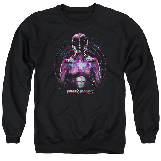 Power Rangers Pink Ranger Mens Crewneck Sweatshirt Black Officially Licensed