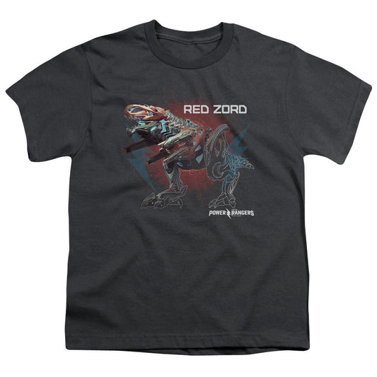 Power Rangers Red Zord Kids Youth T Shirt Charcoal Officially Licensed
