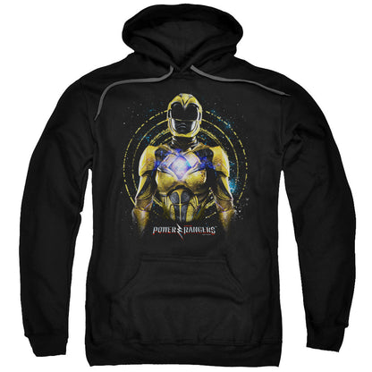 Power Rangers Yellow Ranger Mens Hoodie Black Officially Licensed