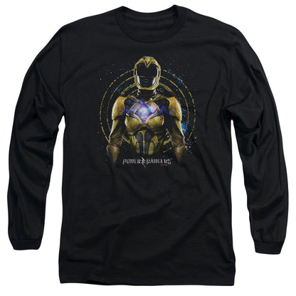 Power Rangers Yellow Ranger Mens Long Sleeve Shirt Black Officially Licensed