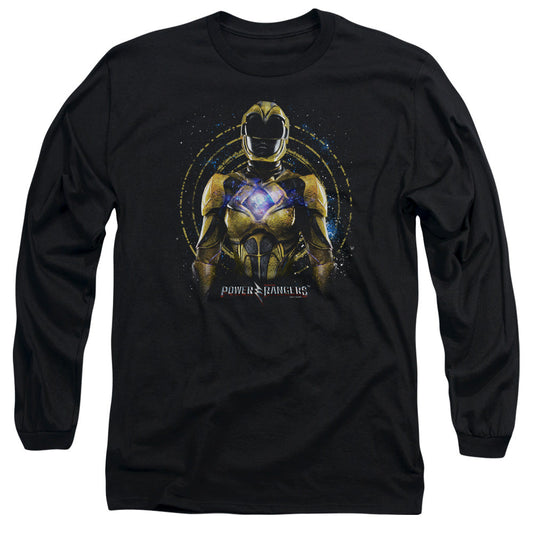 Power Rangers Yellow Ranger Mens Long Sleeve Shirt Black Officially Licensed