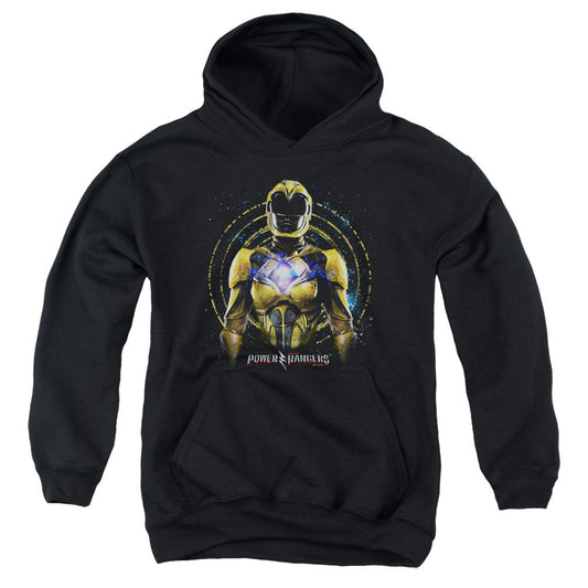 Power Rangers Yellow Ranger Kids Youth Hoodie Black Officially Licensed