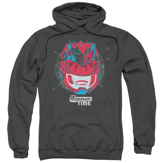 Power Rangers Its Morphin Time Mens Hoodie Charcoal Officially Licensed