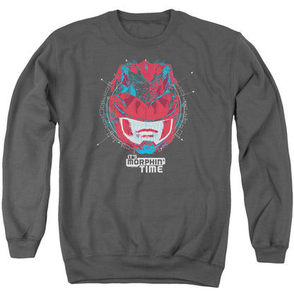 Power Rangers Its Morphin Time Mens Crewneck Sweatshirt Charcoal Officially Licensed