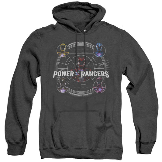 Power Rangers Greatest Glory Heather Mens Hoodie Black Officially Licensed