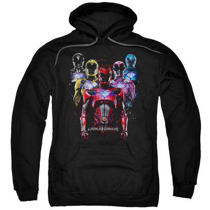 Power Rangers Team Of Rangers Mens Hoodie Black Officially Licensed