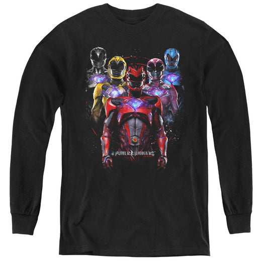 Power Rangers Team Of Rangers Long Sleeve Kids Youth T Shirt Black Officially Licensed