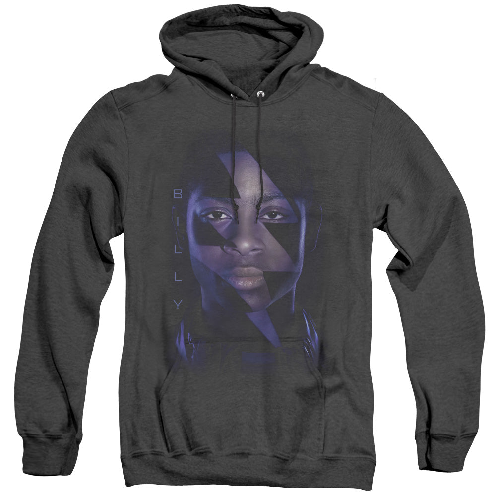 Power Rangers Billy Bolt Mens Heather Hoodie Black Officially Licensed