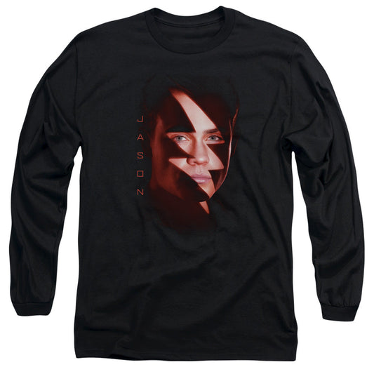Power Rangers Jason Bolt Mens Long Sleeve Shirt Black Officially Licensed